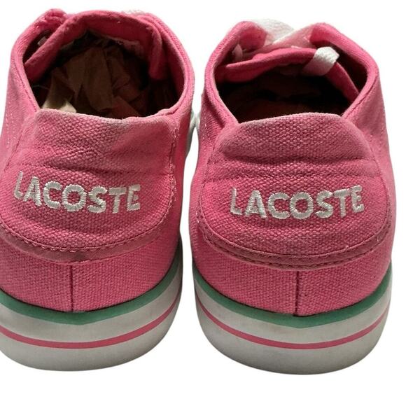 Lacoste Women’s Pink Canvas Sneakers Size 9 - Picture 7 of 9